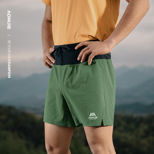 奥尼捷男士腰包式运动短裤平角内衬速干透气超舒适运动短裤跑步越野速干短裤FM5226 商品图3