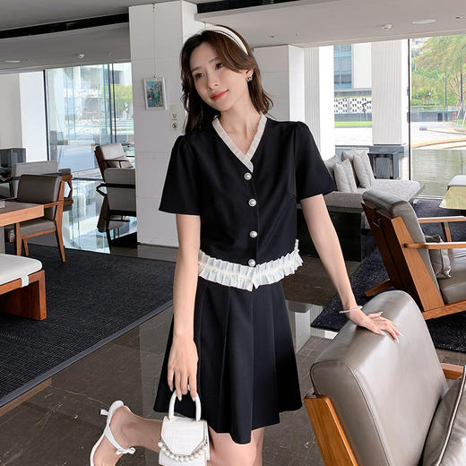 奢姿大码女装2025夏季减龄花边千金风两件套胖妹妹时尚通勤套装9952958323 商品图2