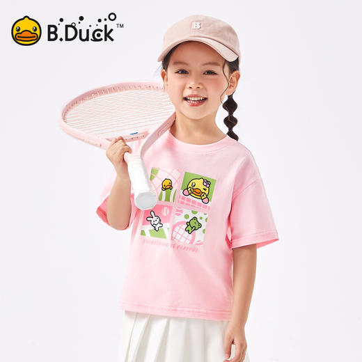 B.Duck小黄鸭童装夏季女童短袖T恤105-150 FF2501076 商品图0