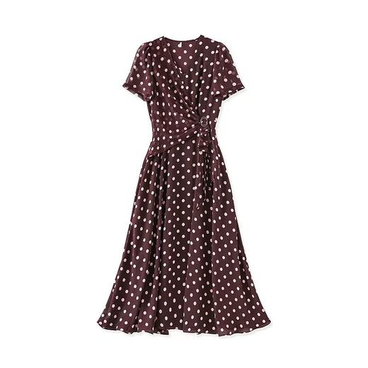 【高货wl】全新升级【铂金会员330/天猫439/差价109】(10945) 洛诗琳法式设计感波点连衣裙夏季新款气质V领收腰雪纺长裙 商品图4