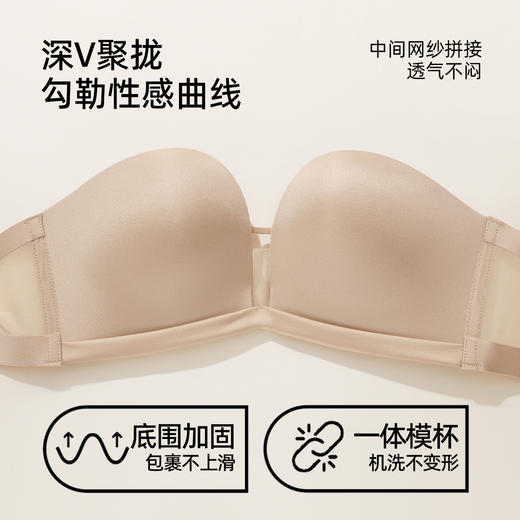 【商场同款】熳洁儿 无肩带内衣小胸聚拢防滑光面文胸可拆卸肩带25201527 商品图7