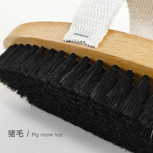 带绳椭圆猪毛刷 原木鞋刷 商品图3