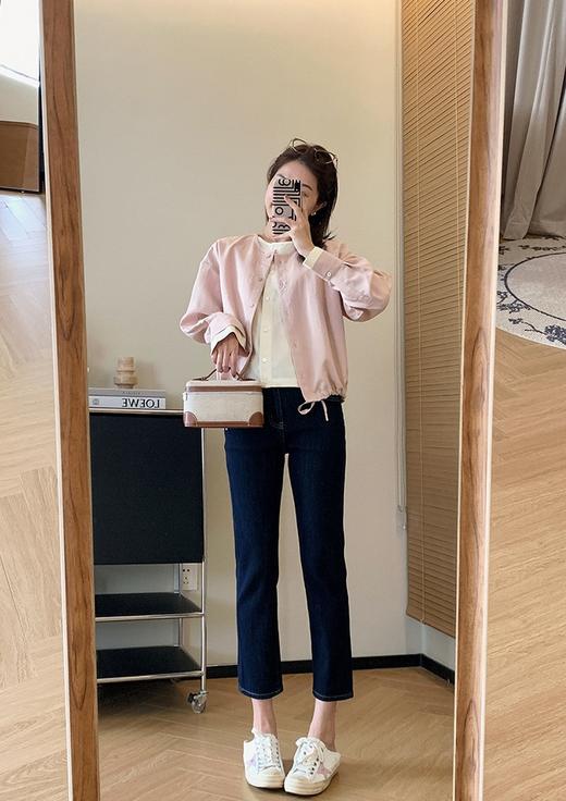 春夏砂洗天丝混纺撞色双门襟假两件宽松休闲外套 商品图3