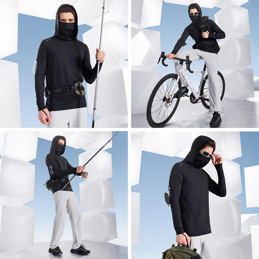 素湃Supield全波段防晒钓鱼服夏季户外骑行防晒服男士全脸防晒衣 商品图4