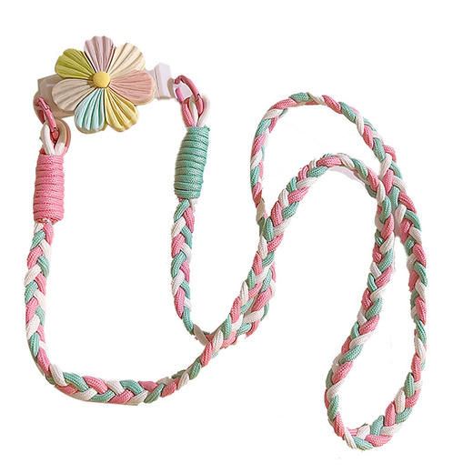 【小清新彩色花朵背夹】编织侧挂背带式通用手机壳 斜跨手机链户外挂脖  商品图4