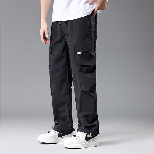 【DH】大依优型大码速干松紧腰直口休闲工装裤直筒加肥加大长裤胖子裤子夏季 商品图1