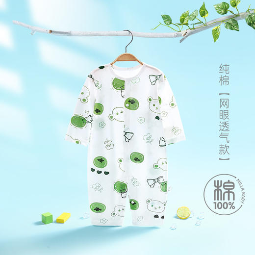 【可爱印花，长袖哈衣~】夏季薄款婴儿连体衣 新生儿长袖空调服 儿童爬爬服哈衣 宝宝睡衣-QQ 商品图8