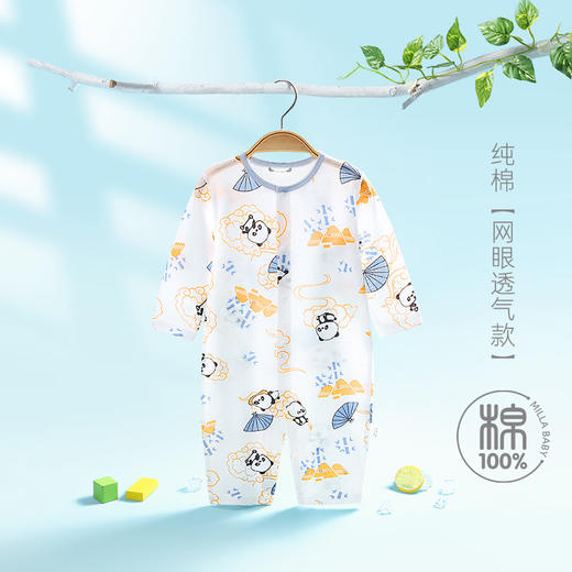 【可爱印花，长袖哈衣~】夏季薄款婴儿连体衣 新生儿长袖空调服 儿童爬爬服哈衣 宝宝睡衣-QQ 商品图5