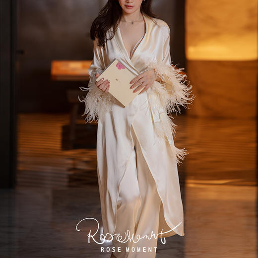 轻奢优雅真丝羽毛套装 T231171 商品图4