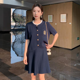 奢姿大码女装2025夏季绣花设计减龄针织两件套胖妹妹通勤时尚套装9452969750【1】