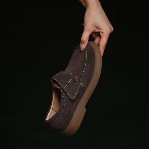 圆头复古文艺软皮休闲鞋！厚底勃肯鞋女款！2025四季一脚蹬乐福豆豆鞋 商品图0