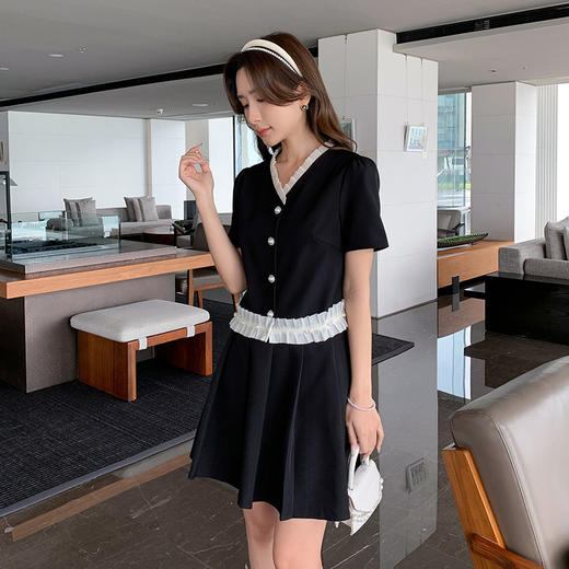 奢姿大码女装2025夏季减龄花边千金风两件套胖妹妹时尚通勤套装9952958323 商品图1