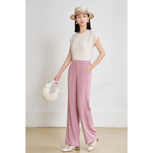 人手一条的窄版神裤 基础款垂感直筒裤 清凉透气夏天不怕闷 米思阳2025夏季新款简约休闲西装裤1343 商品图0