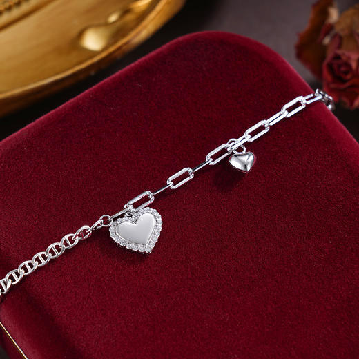 子佩集S925银【心跳信号】手链【BD0080137】纯银爱心2503 商品图2