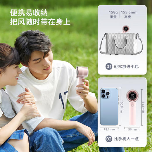 【6F 618超爆品】飞利浦（PHILIPS）手持风扇16H长续航100档超高速大风力USB充电迷你便携小风扇办公室户外野餐电风扇 618 限量秒杀 售完即止！（不补货） 商品图2
