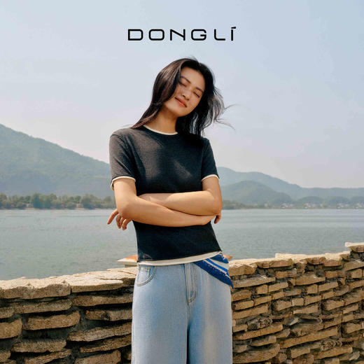 东黎 • 岛屿假日—长盈夏日 桑蚕丝山羊绒女士春夏精纺半袖 5155 商品图1