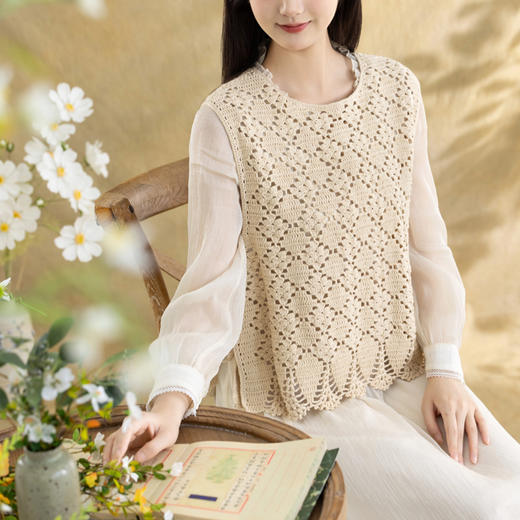 苏苏姐家夏风系带背心手工DIY编织钩针棉麻毛线团自制材料包 商品图1