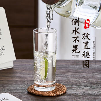 青苹果耐热水杯290ml6只 无铅玻璃杯牛奶杯啤酒杯绿茶杯多功能杯套装 商品图6