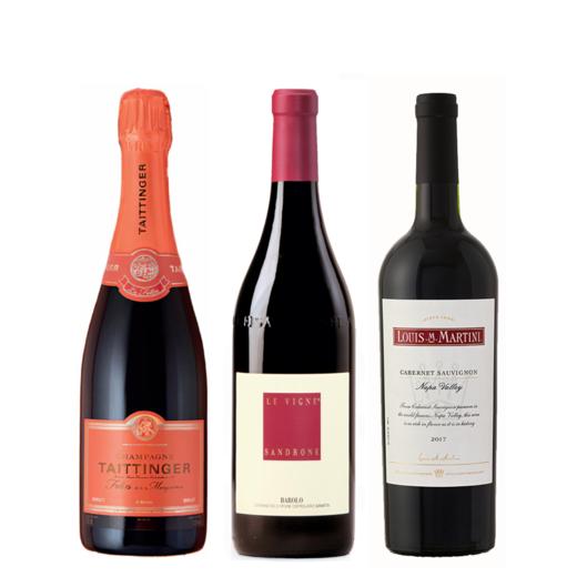 【五一特惠1999套装】泰亭哲马尔凯特里狂欢香槟➕路易•马天尼纳帕谷赤霞珠红➕卢奇亚诺绅络酒庄乐维尼红 商品图1