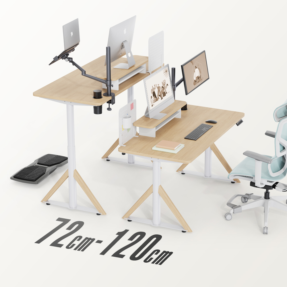摩伽Super-S双电机驱动电动升降桌木脚电脑电竞办公桌