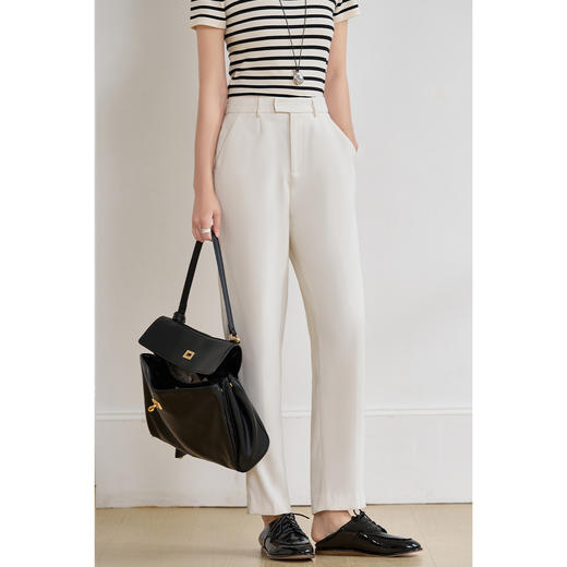 舒柔垂垂裤 轻薄透气 米思阳2025夏季新款职业通勤小脚西装裤百搭休闲裤女1392 商品图6