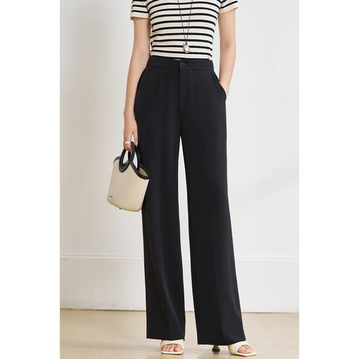 人手一条的窄版神裤 基础款垂感直筒裤 清凉透气夏天不怕闷 米思阳2025夏季新款简约休闲西装裤1343 商品图7