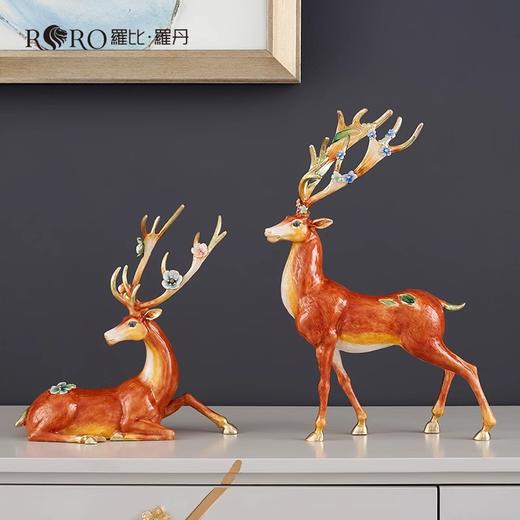 罗比罗丹大号福禄双全珐琅彩工艺鹿摆件创意乔迁礼物开业礼品罗比罗丹摆件（福禄双全） 商品图0