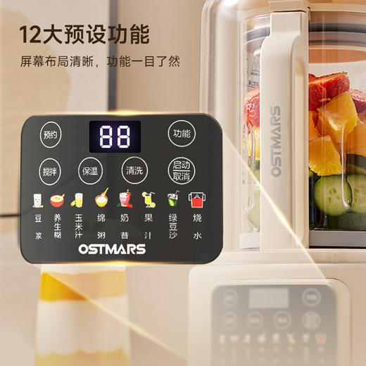 Ostmars静音破壁机3-4人免过滤家用全自动豆浆机多功能 商品图2