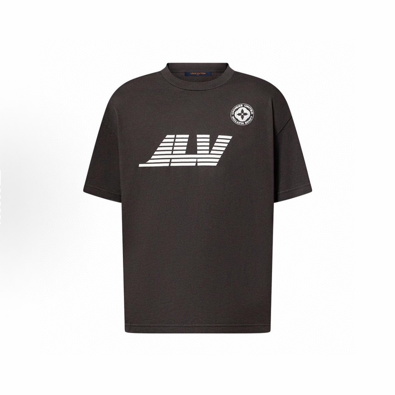 L-T （男装）地球印花棕色T恤