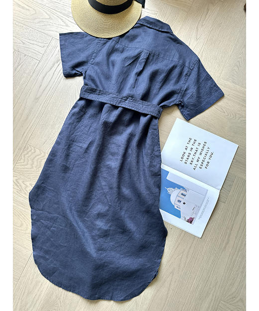 单品包邮现货 THS-限时 RL马球家 亚麻衬衫腰带连衣裙 BL2558 商品图11