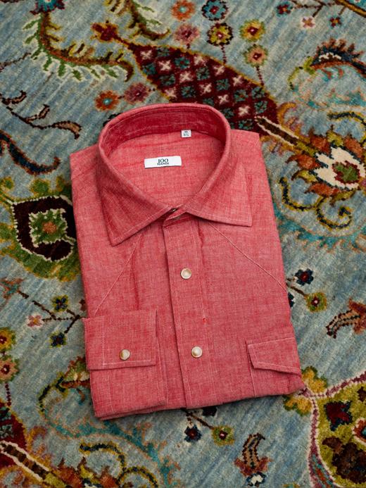 100Hands Western Shirt 红色单宁衬衫 商品图1