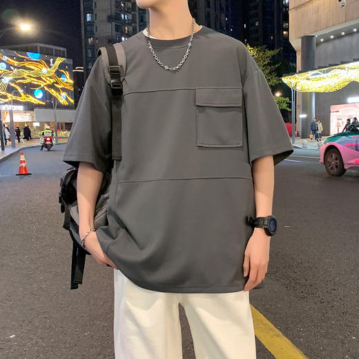 【DYY】大依优型大码圆领短袖T恤夏季加肥加大肥佬休闲宽松透气弹力男装上衣潮款 商品图8