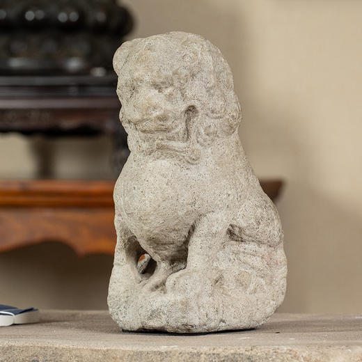 清 石雕狮子案头摆件 商品图0