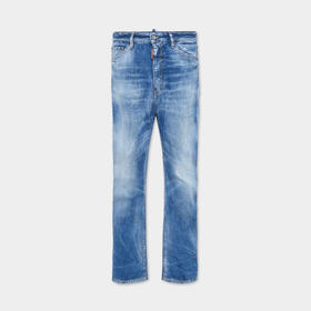 DSQUARED2 男士 London Bro刺绣徽标贴片休闲牛仔裤 浅蓝色 S71LB1586 S30309 470