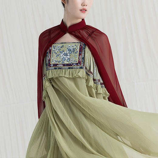 【林栖设计小店】桑蚕丝披肩国风盘扣新中式气质2025夏季新品花边真丝衫女1952050 商品图0