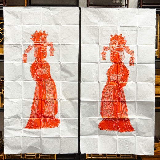 唐代女官造像石刻原拓（一套两张） 商品图1