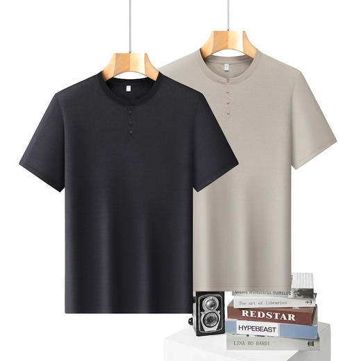 【DLS】大依优型大码短袖T恤圆领加肥加大男士大号弹力透气舒适夏季半袖 商品图1