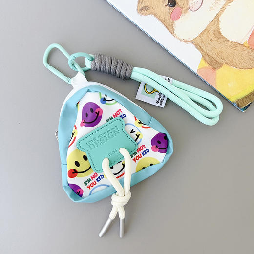 【潮流新款多巴胺旅游彩色小书包】可爱笑脸零钱包 带手提绳耳机套网红  商品图11