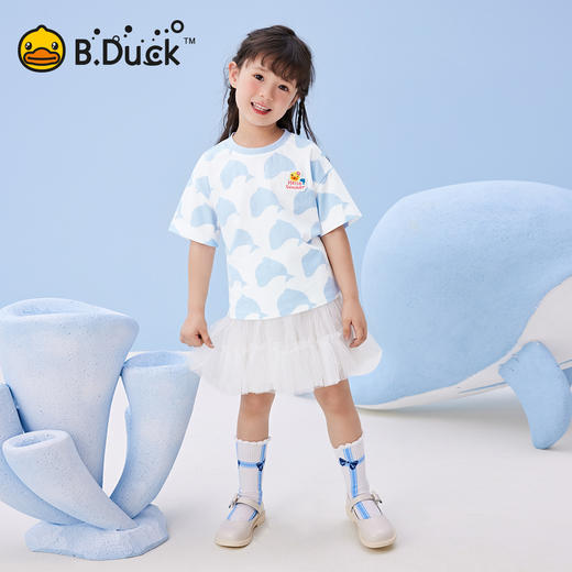 B.Duck小黄鸭童装夏季女童短袖T恤105-150 BF2501099 商品图2