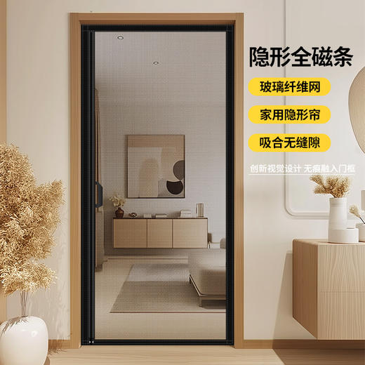 【隐形全磁条防蚊门帘】2025新款高档全磁条磁性侧开自粘防蚊门帘 卧室房间家用纱窗帘 商品图0