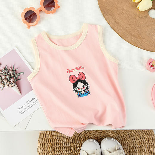 39.9/3件 纯棉莱卡背心A类 夏季薄款卡通印花小孩男女童中小童无袖打底衫 商品图7