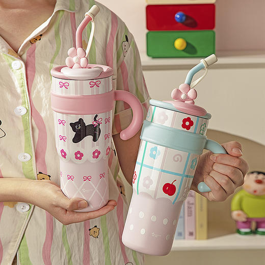 摩登主妇保冷保温杯女士高颜值吸管杯2025新款水杯大容量冰霸杯子 商品图2