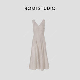 ROMI STUDIO“优雅随性”简约百搭无袖背心中长款连衣裙421L9051