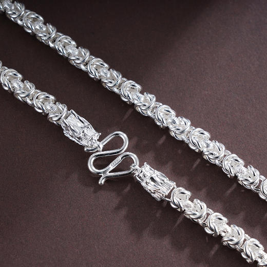 子佩集S999银【圣龙之神】项链【YH08100034】龙头项链男士纯银2503 商品图5