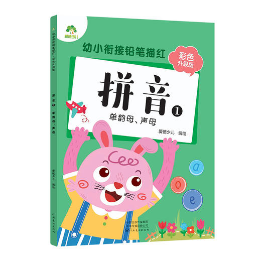 幼小衔接铅笔描红彩色版拼音单韵母声母 幼儿园大小班入学准备一日一练拼音练习本 商品图0