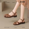 ZHR则则法式罗马风猪笼凉鞋女2025夏新款舒适透气平底半包头凉鞋 商品缩略图7