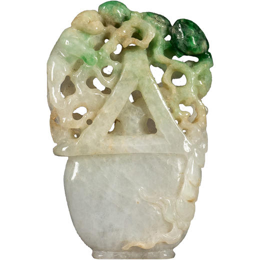 清 翡翠灵猴献寿花篮挂饰 商品图5