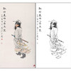 蔡岚人物工笔画白描底稿《钟馗》临摹勾线高清打印画稿CL12 商品缩略图0