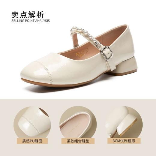 ZHR方头玛丽珍鞋女2025新款网红时尚浅口单鞋女韩版舒适ins小皮鞋 商品图2