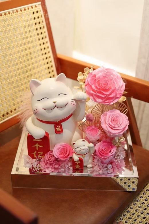 【1F】一米花坊：永生花大号招财猫 商品图0